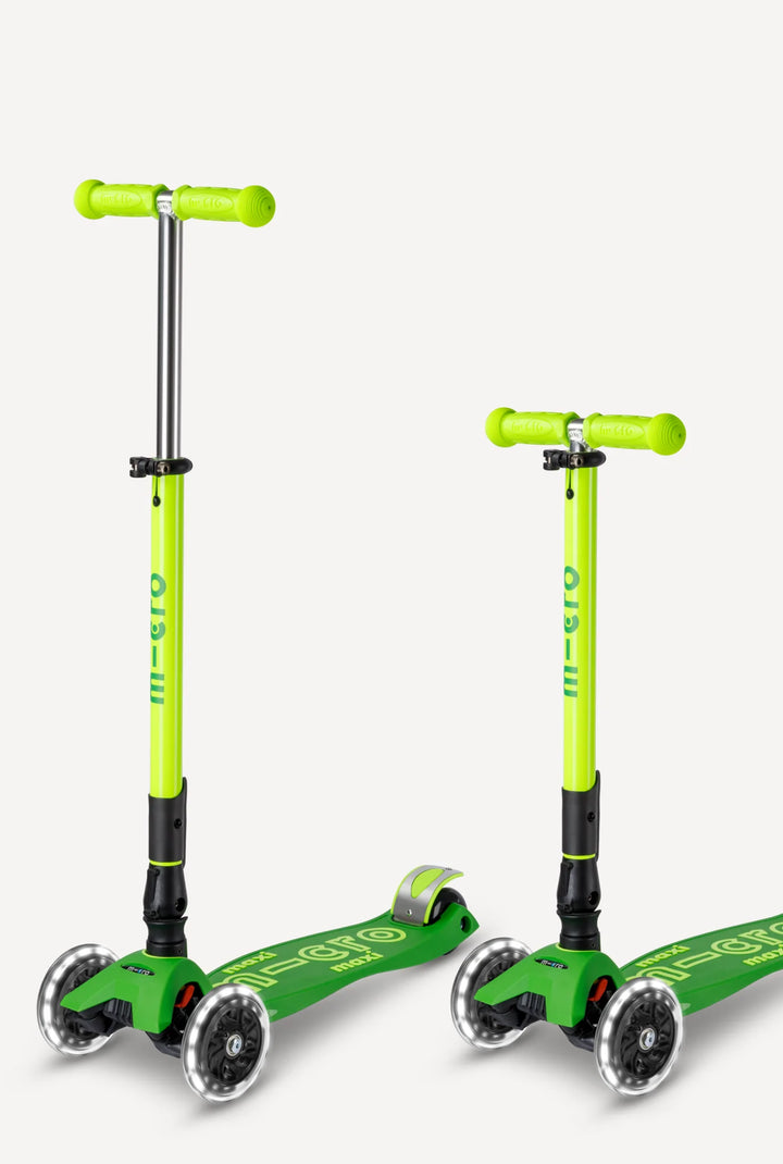 Micro Maxi Foldable LED Scooter - Neon Parrot Green | Micro - LOCAL PICKUP ONLY