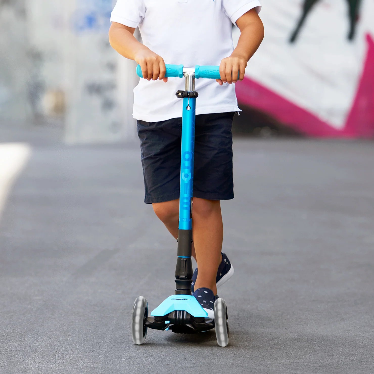 Micro Maxi Foldable LED Scooter - Bright Blue | Micro - LOCAL PICKUP ONLY