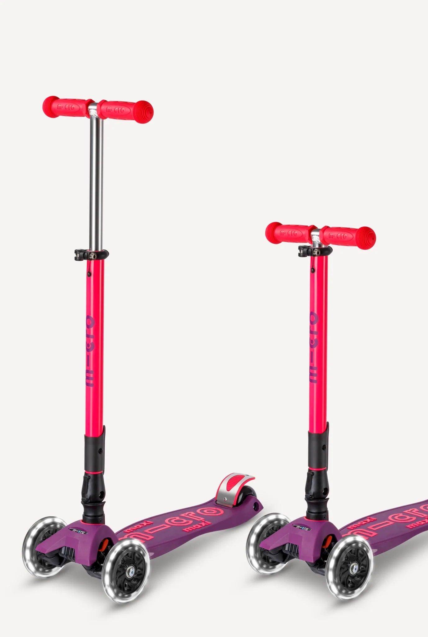 Micro Maxi Foldable LED Scooter - Neon Ultra Pink/Purple | Micro - LOCAL PICKUP ONLY
