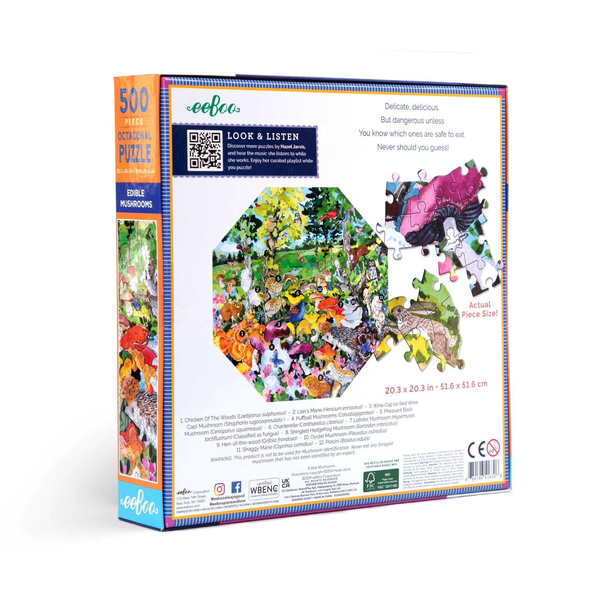 Edible Mushrooms 500 Pieces Puzzle | eeBoo