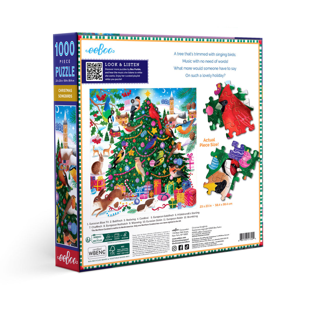 Christmas Songbirds 1000 Sq Puzzle | eeBoo