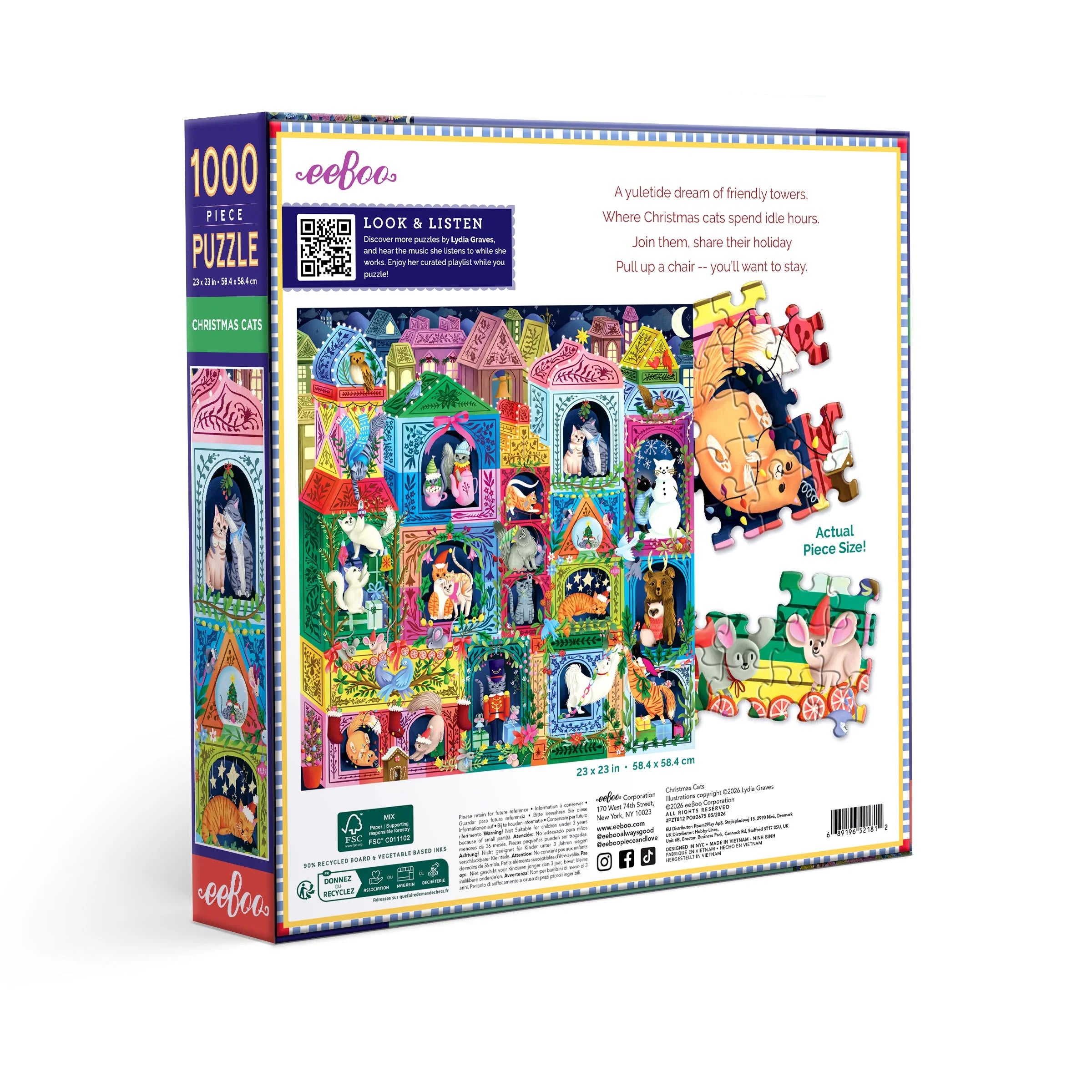 Christmas Cats 1000 Pc Puzzle | eeBoo