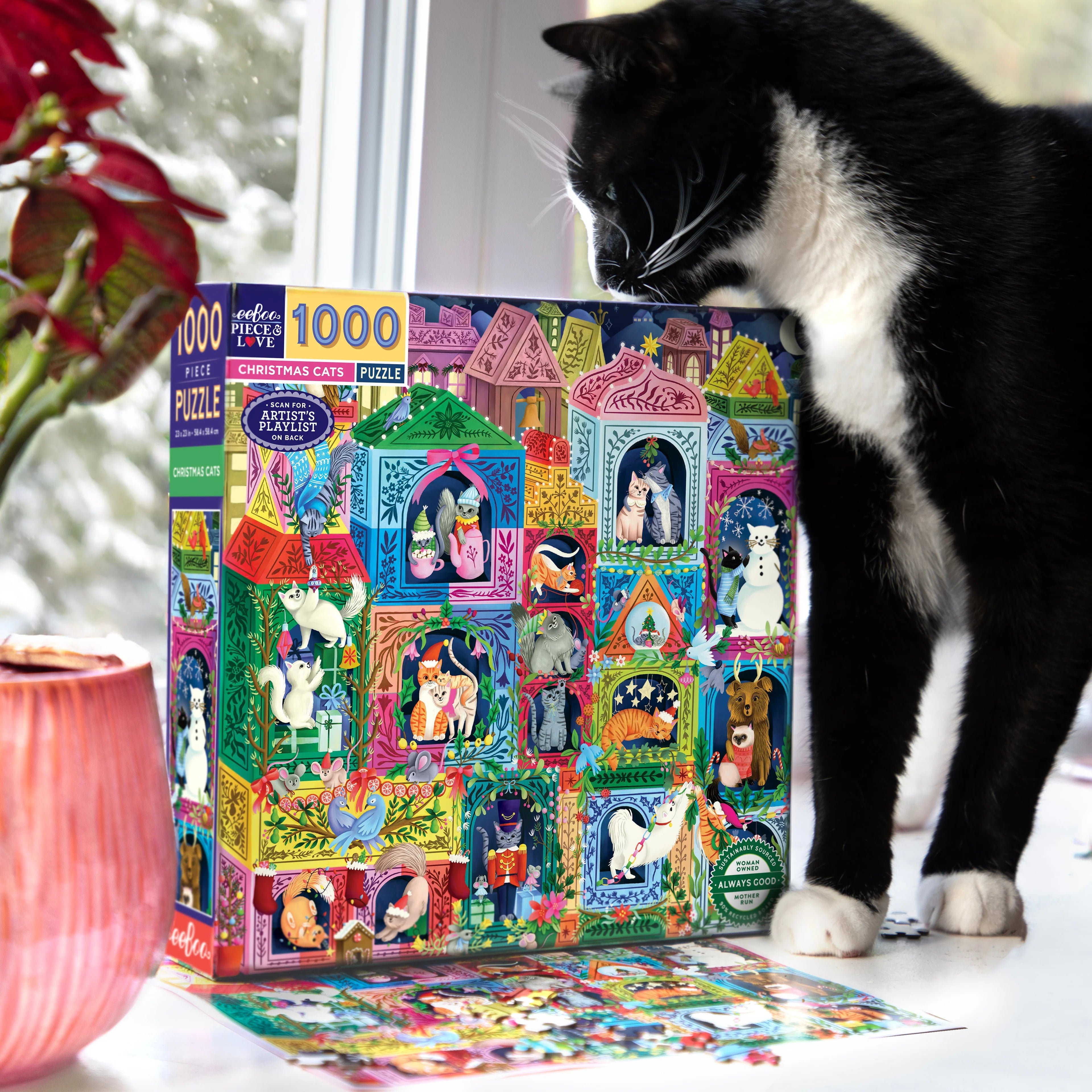 Christmas Cats 1000 Pc Puzzle | eeBoo
