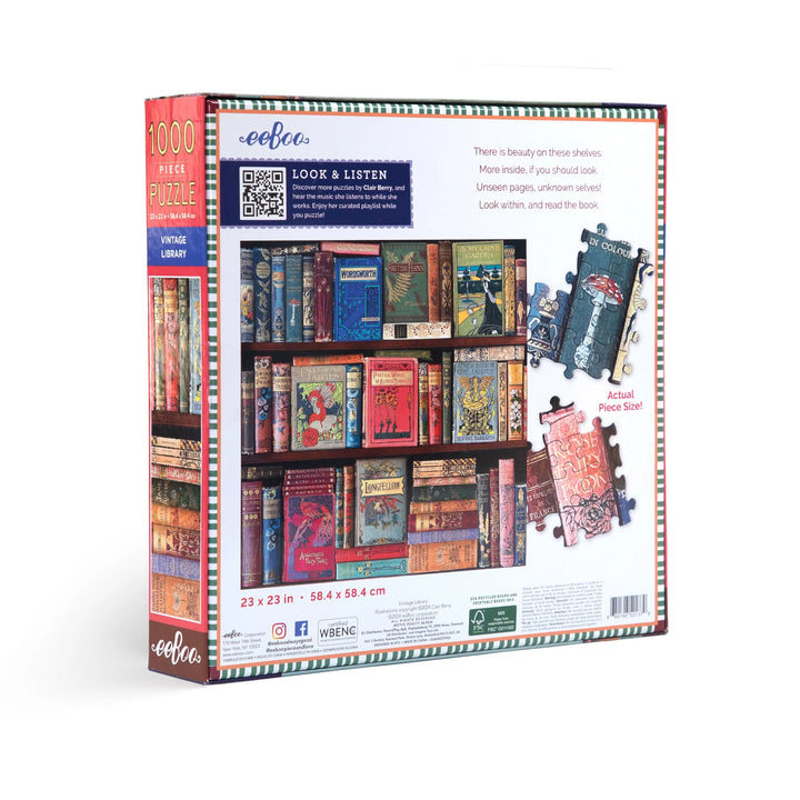 Vintage Library 1000 Piece Puzzle | eeBoo