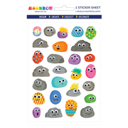 Pet Rock Party Glossy Sticker Sheet | MoonBow