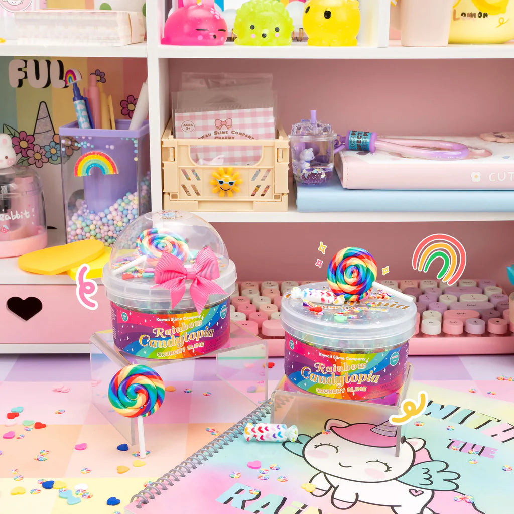 Rainbow Candytopia Crunchy Slime | Kawaii Slime Company