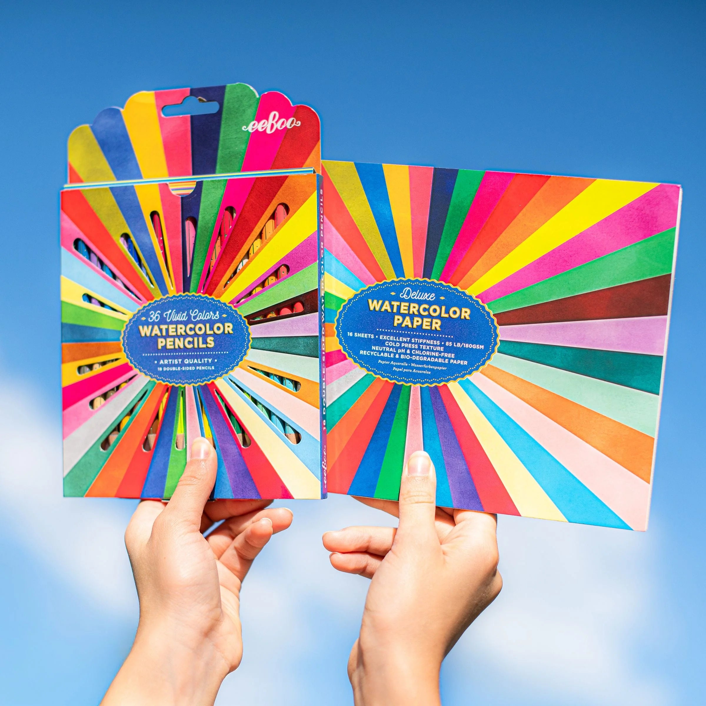 Rainbow Double-Sided Watercolor Pencils | eeBoo
