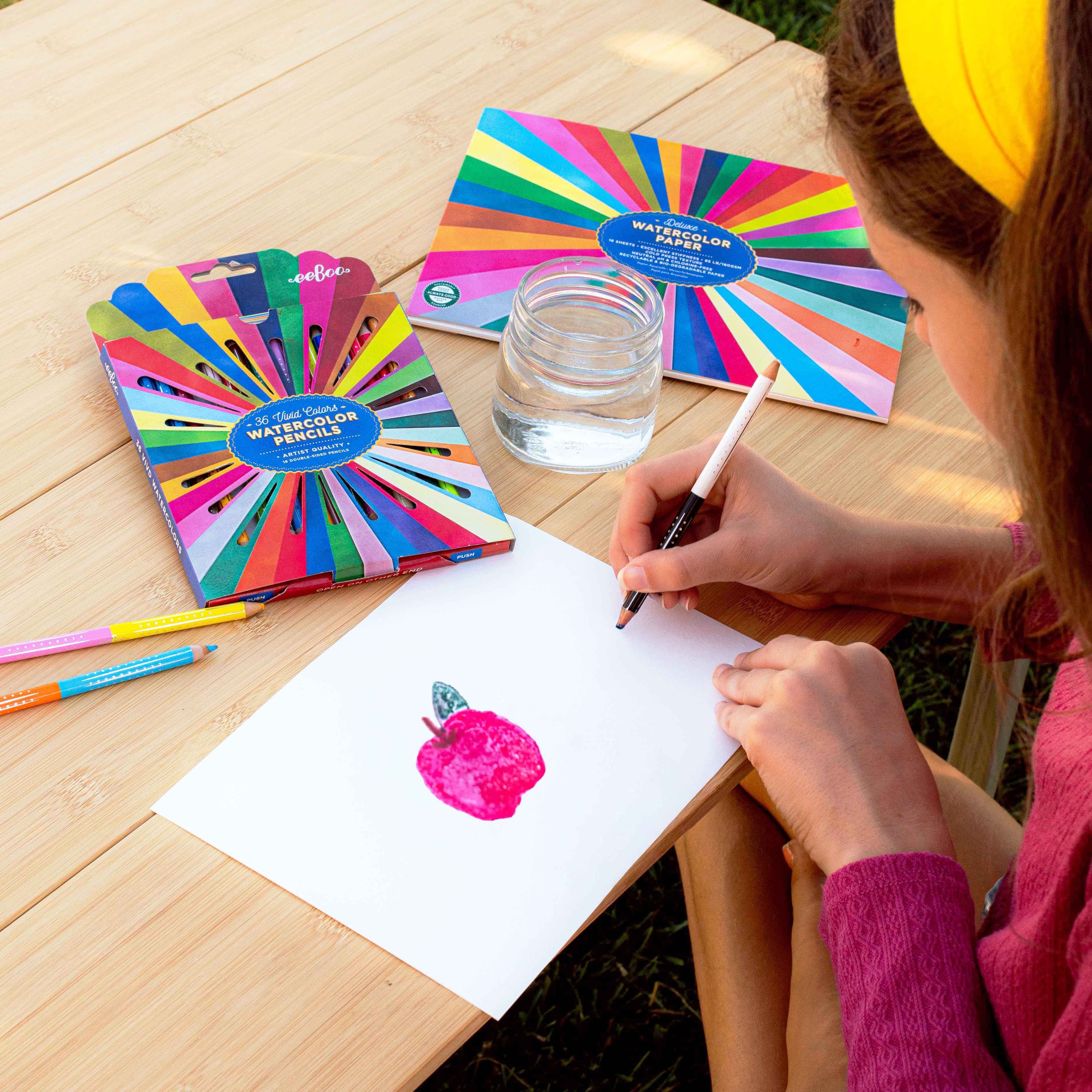 Rainbow Double-Sided Watercolor Pencils | eeBoo