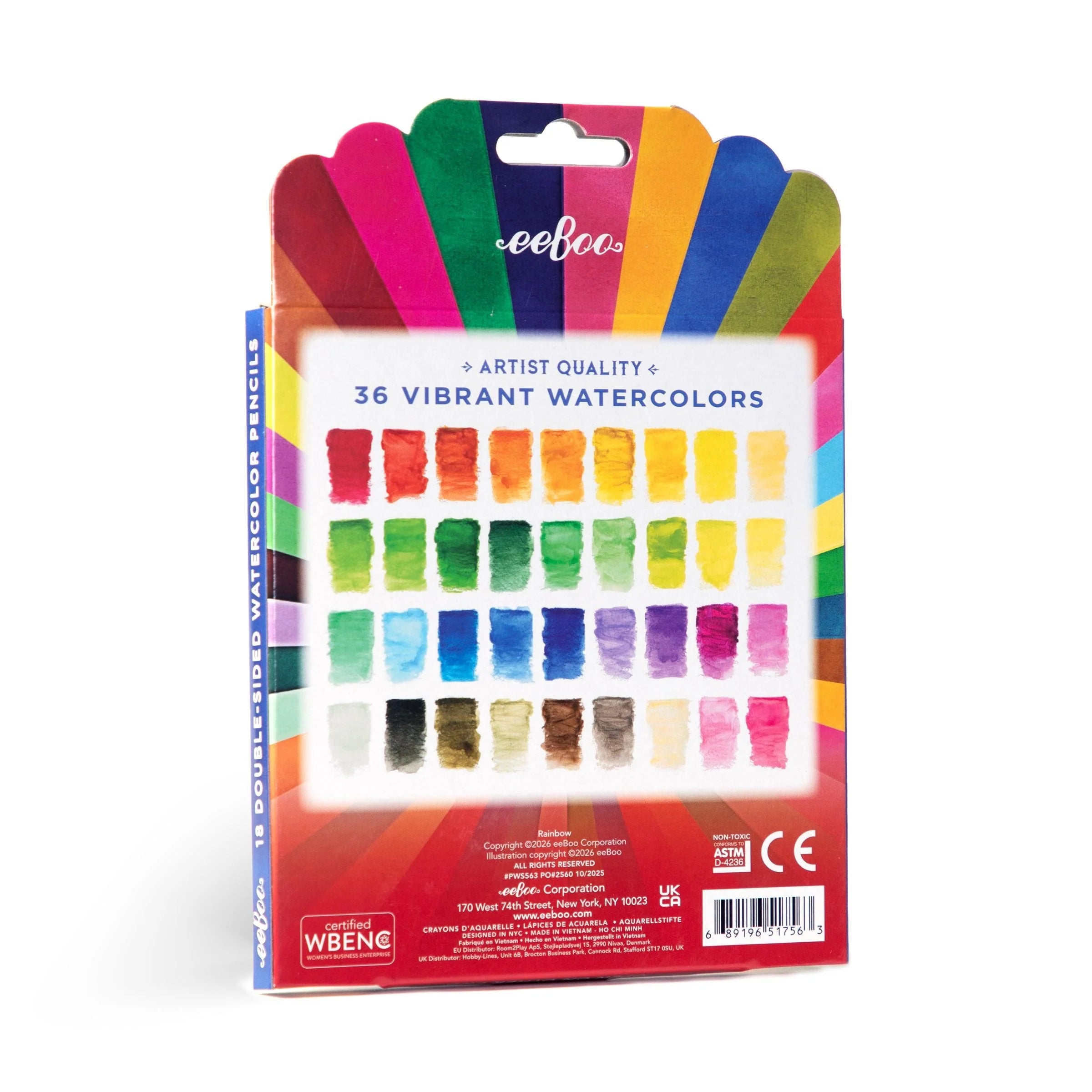 Rainbow Double-Sided Watercolor Pencils | eeBoo