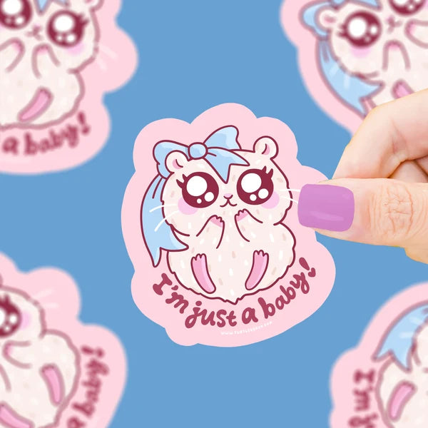 Just a Baby Hamster Vinyl Sticker | Turtle's Soup