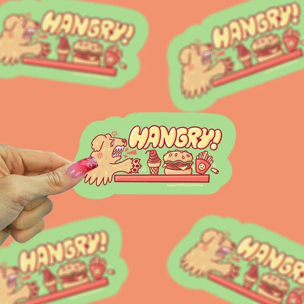 I'm Hangry Funny Hungry Dog Vinyl Sticker | Turtle's Soup