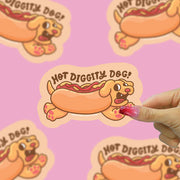 Hot Diggity Dog Cute Hot Dog Vinyl Sticker | Turtle's Soup