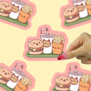 Meow Burger Kids Meal Kawaii Cat Fast Food Vinyl Sticker | Turtle's Soup
