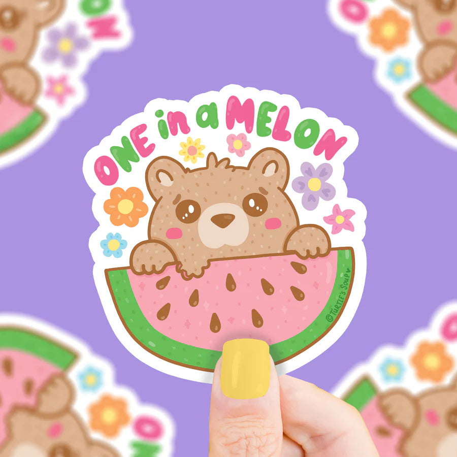 One in a Melon Bear Vinyl Sticker | Turtle's Soup