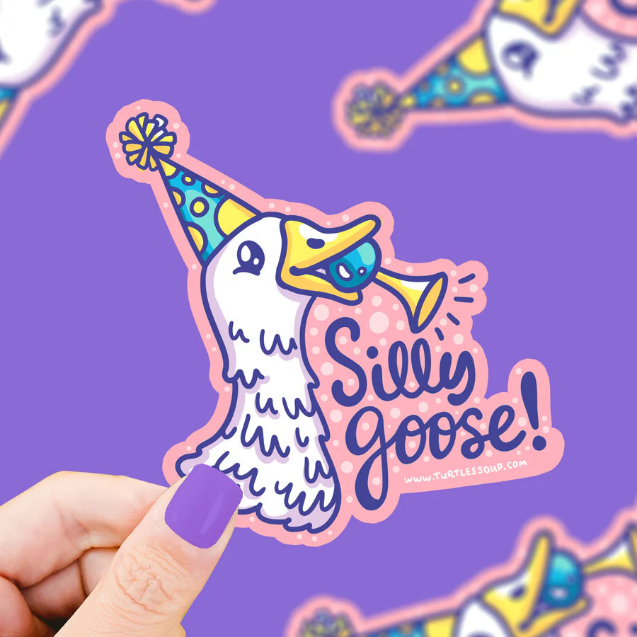 Silly Goose Funny Animal Vinyl Sticker | Turtle's Soup
