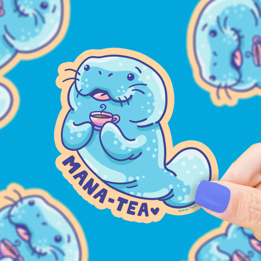 Manatea Gossip Spill The Tea Vinyl Sticker | Turtle's Soup