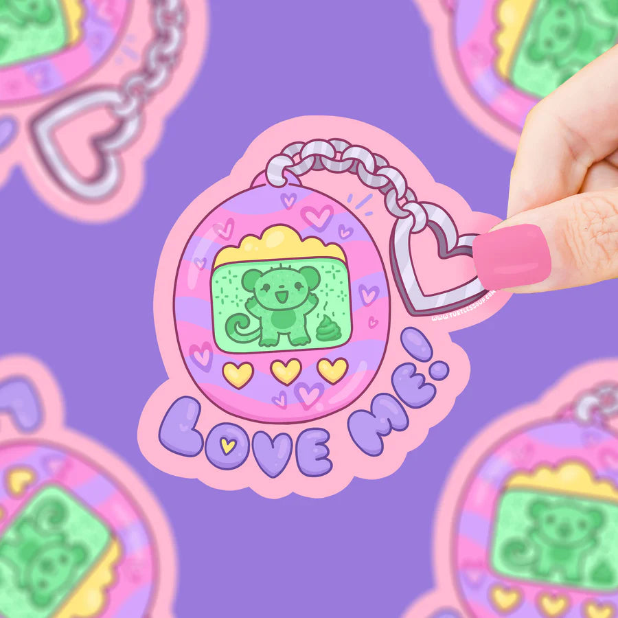 Love Me Virtual Pet Valentines Vinyl Sticker | Turtle's Soup