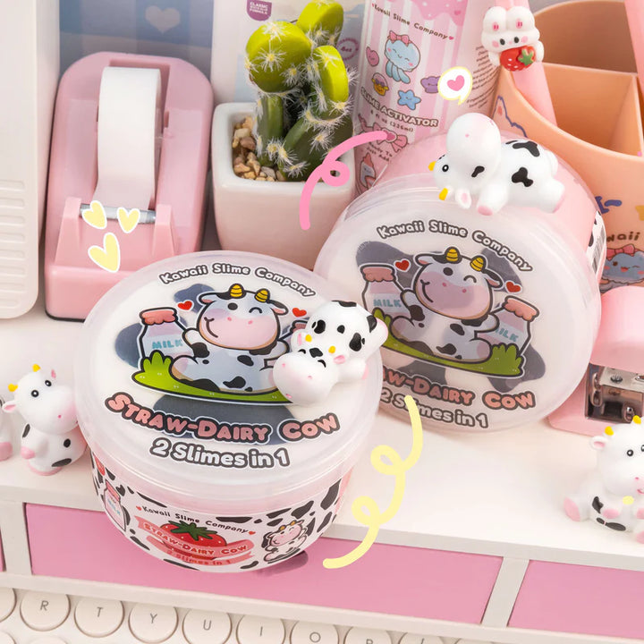 Straw-Dairy Cow 2 Slimes in 1 | Kawaii Slime Company