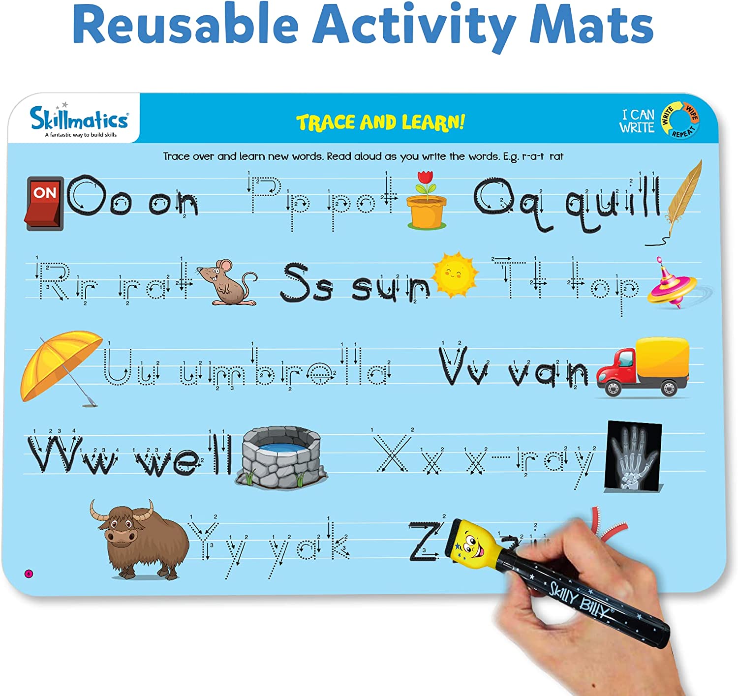 I Can Write Write and Wipe Activity Mats | Skillmatics