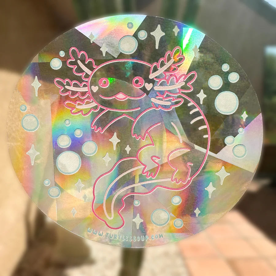 Axolotl Suncatcher Sticker | Turtle's Soup