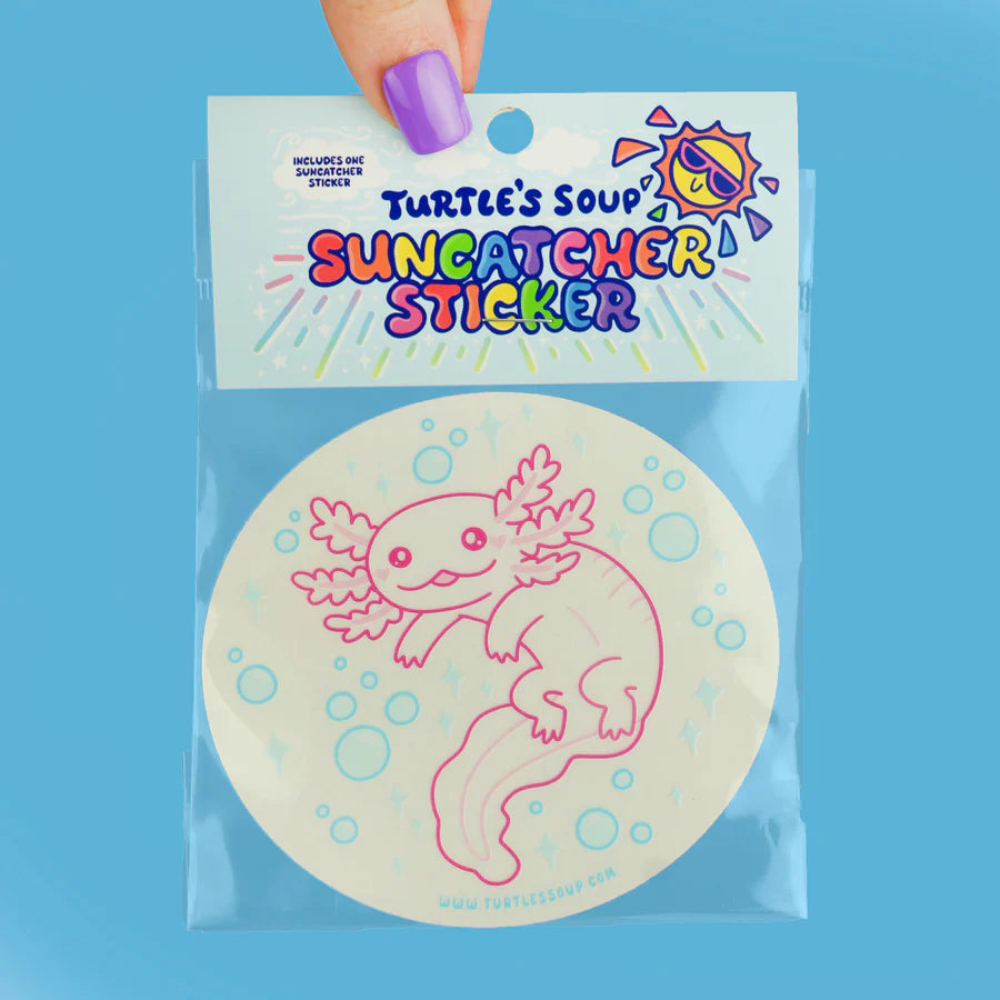 Axolotl Suncatcher Sticker | Turtle's Soup