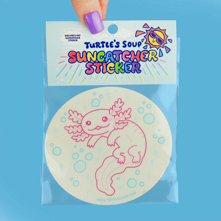 Axolotl Suncatcher Sticker | Turtle's Soup