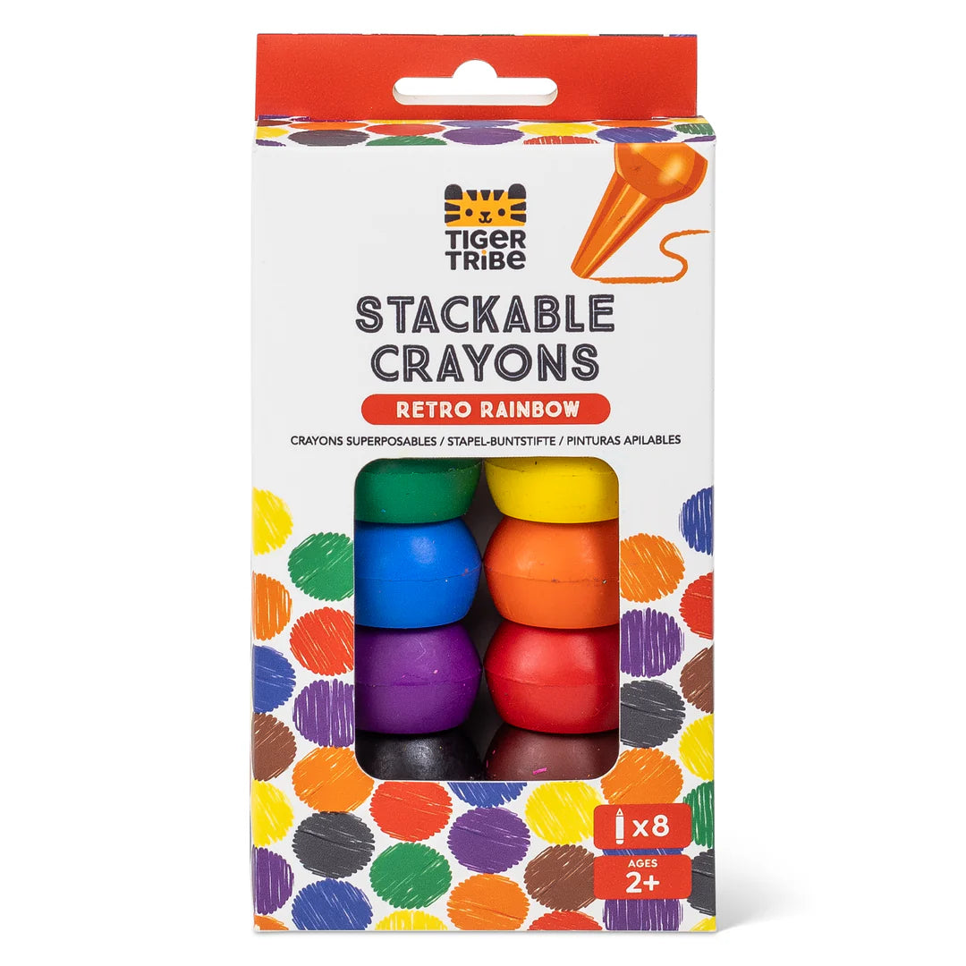 Stackable Crayons - Retro Rainbow | Tiger Tribe