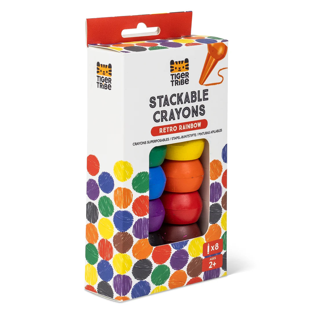 Stackable Crayons - Retro Rainbow | Tiger Tribe