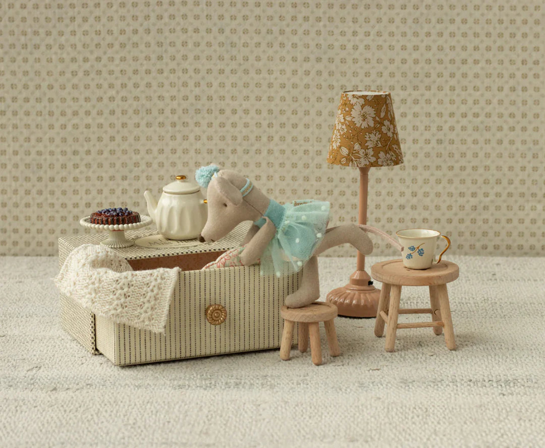 Dance Mouse in Daybed, Little Sister - Blue | Maileg