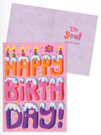 Happy Birthday Cake Letters Card