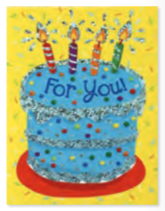 Blue Cake Foil Gift Enclosure Card