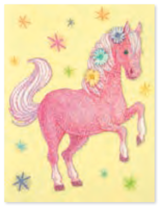 Pink Pony Glitter Gift Enclosure Card