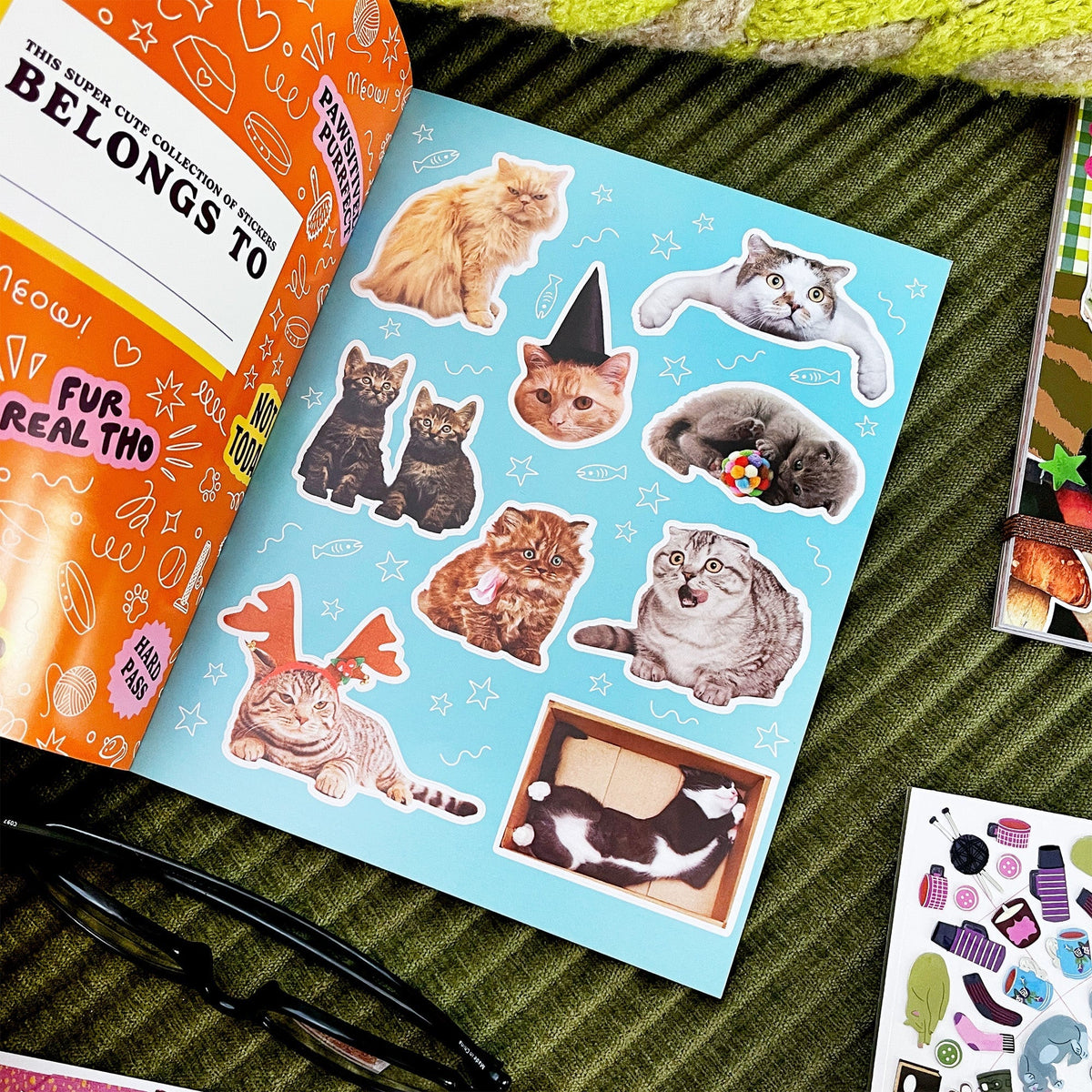 Hiss-terically Funny Cat Sticker Book | Pipsticks