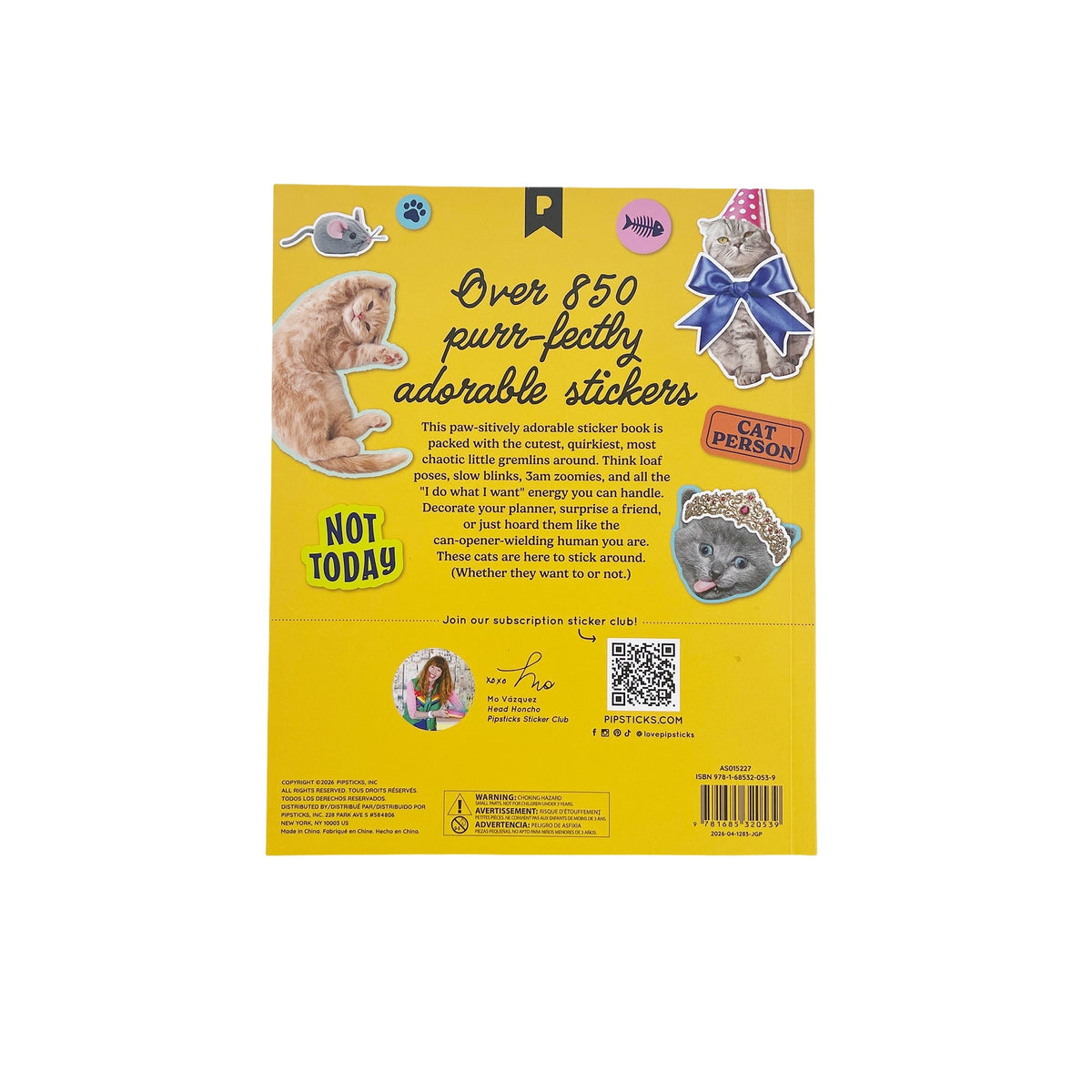 Hiss-terically Funny Cat Sticker Book | Pipsticks