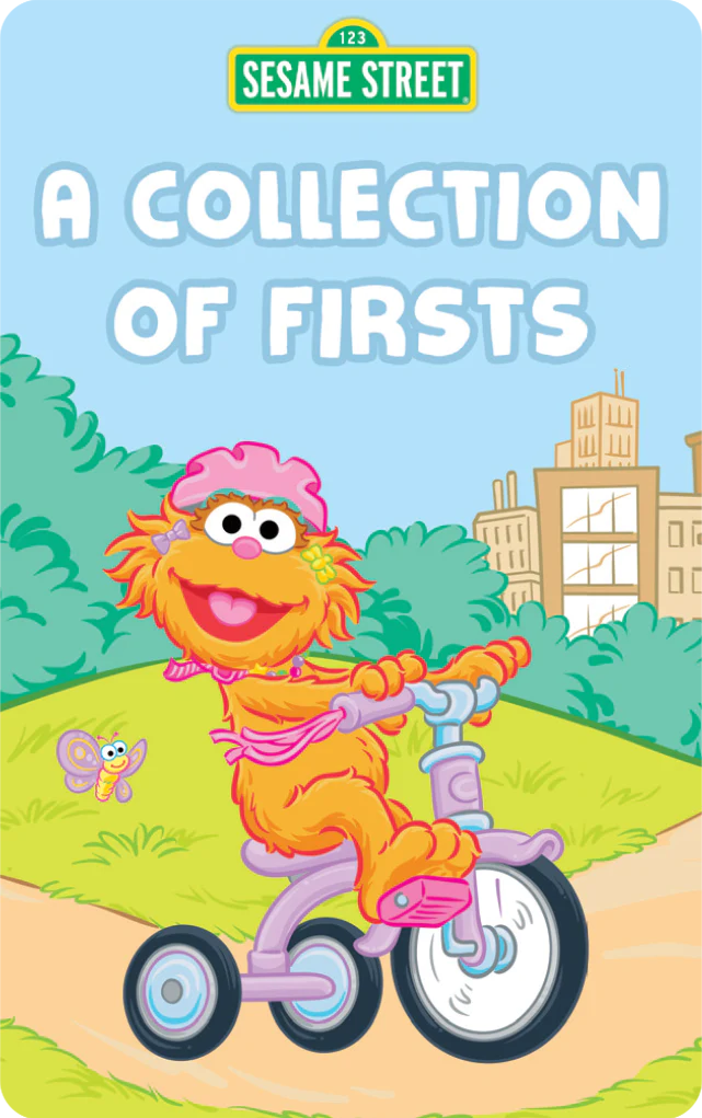 Sesame street character riding tricycle on yoto card