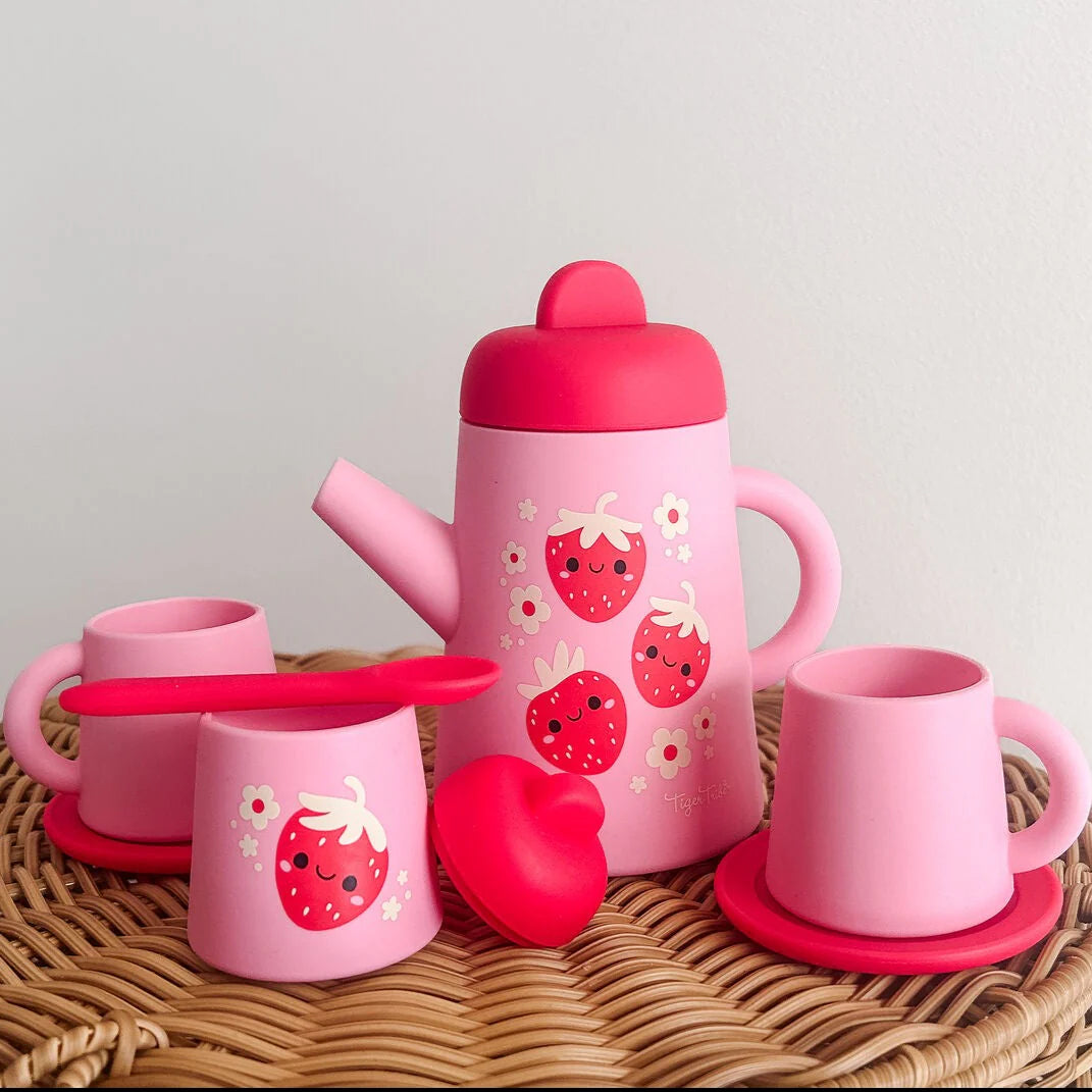 Silicone Tea Set - Strawberry Patch | Tiger Tribe