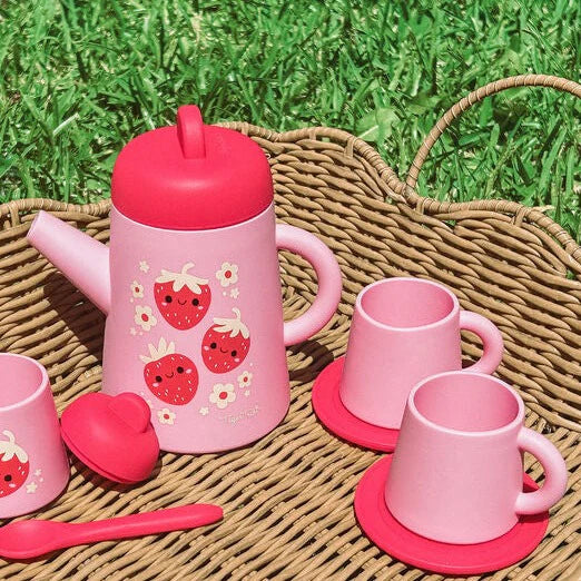 Silicone Tea Set - Strawberry Patch | Tiger Tribe