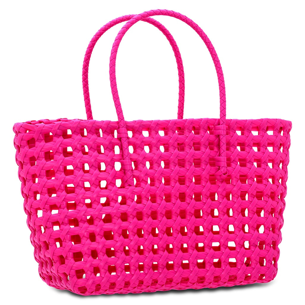 Small Blue Woven Tote - Thumbnail 2