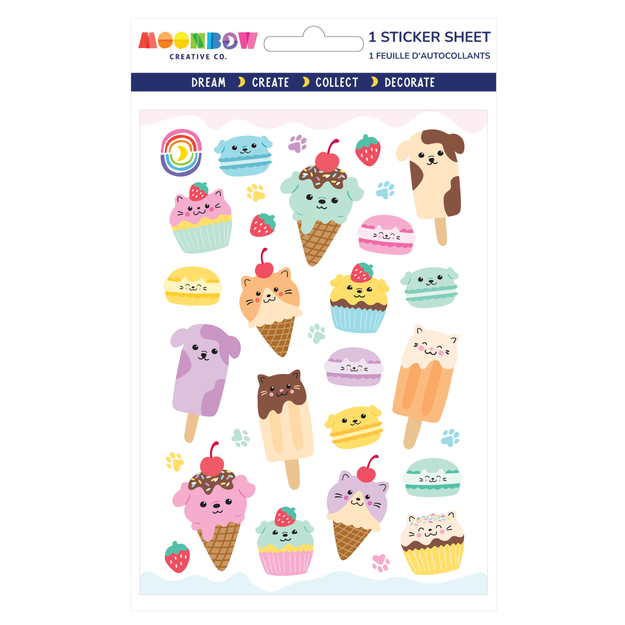 Sweet Cat 'n' Dog Bites Glossy Sticker Sheet | MoonBow