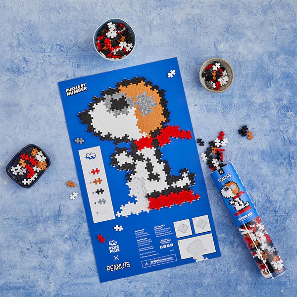 Peanuts© Puzzle By Number - Flying Ace 275 pc Tube | Plus-Plus