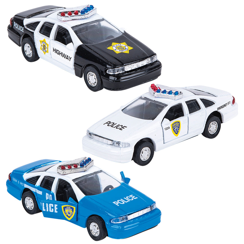 4.5" Die-cast Pull Back Police Car | The Toy Network