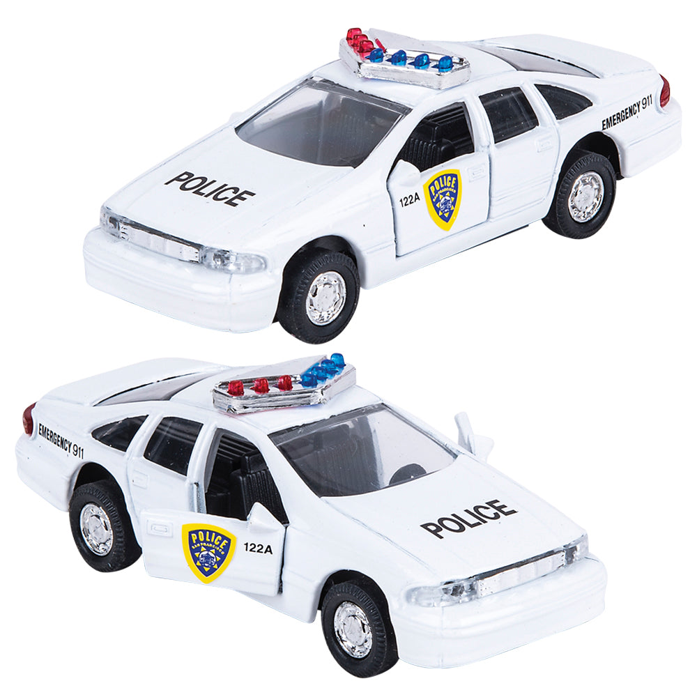 4.5" Die-cast Pull Back Police Car | The Toy Network