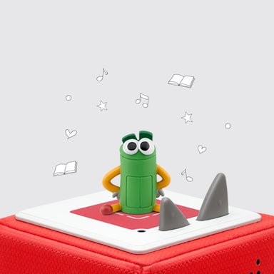 Storybots Beep Character Tonie on top of Toniebox