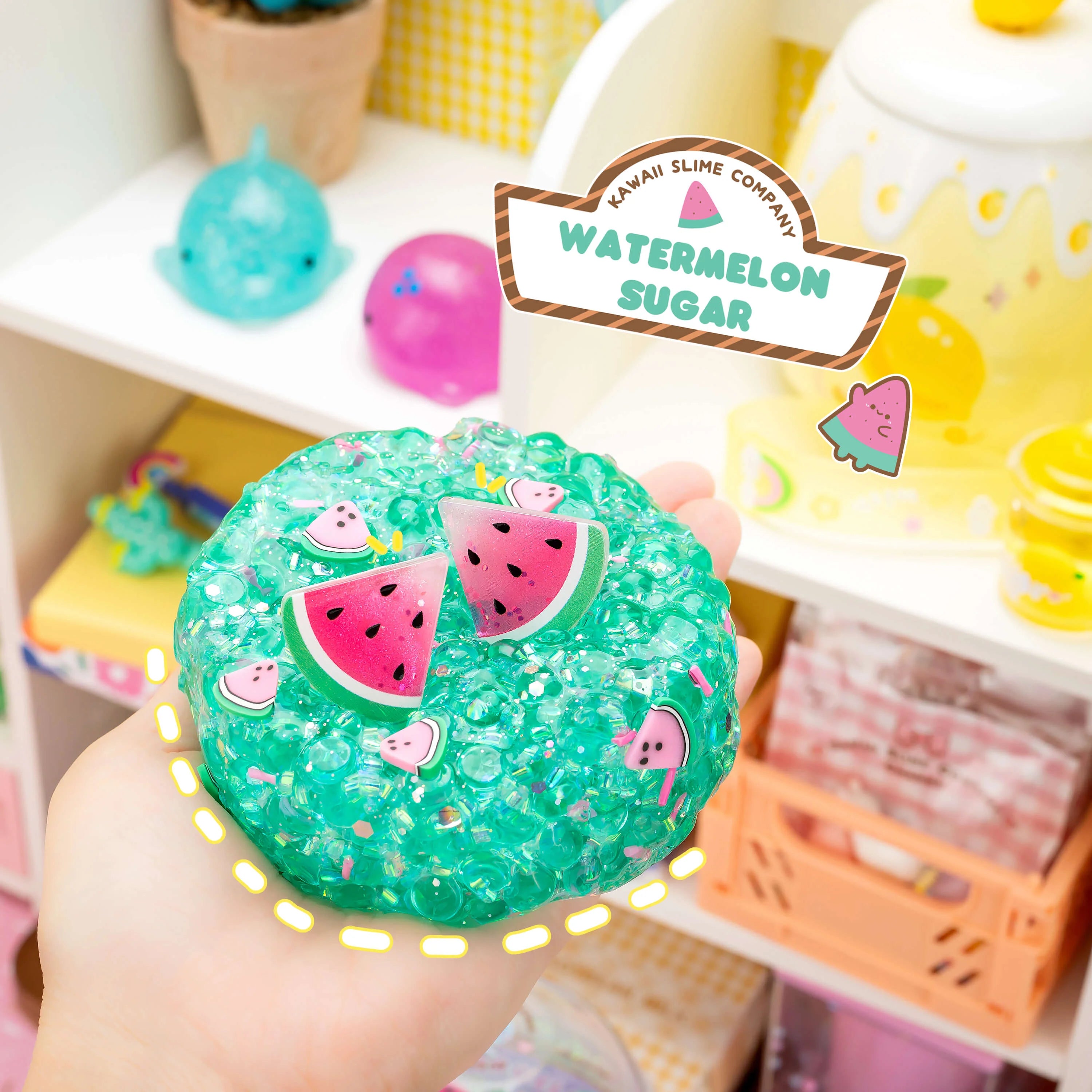 Watermelon Sugar Fishbowl Bingsu Slime | Kawaii Slime Company