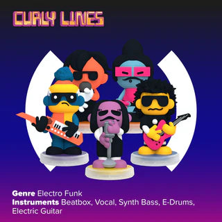 Curly Lines: 5 Figurines NeoFunk Band | Loops Labs