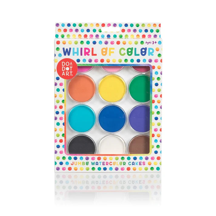 Whirl of Color Jumbo Watercolor Cakes Paint Set – 12 Colors | Do A Dot