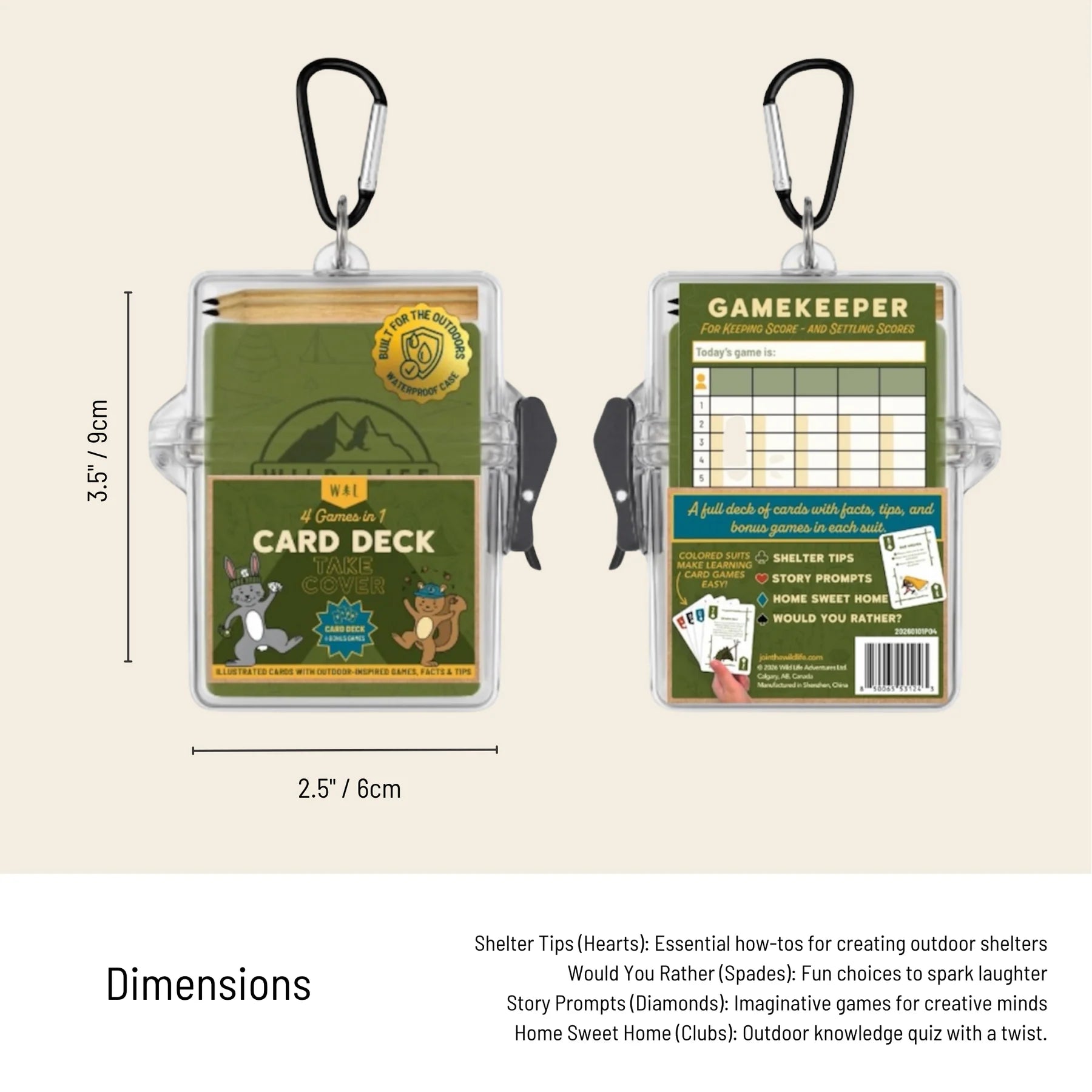 Take Cover 4 In 1 Card Deck | Wild Life Adventures