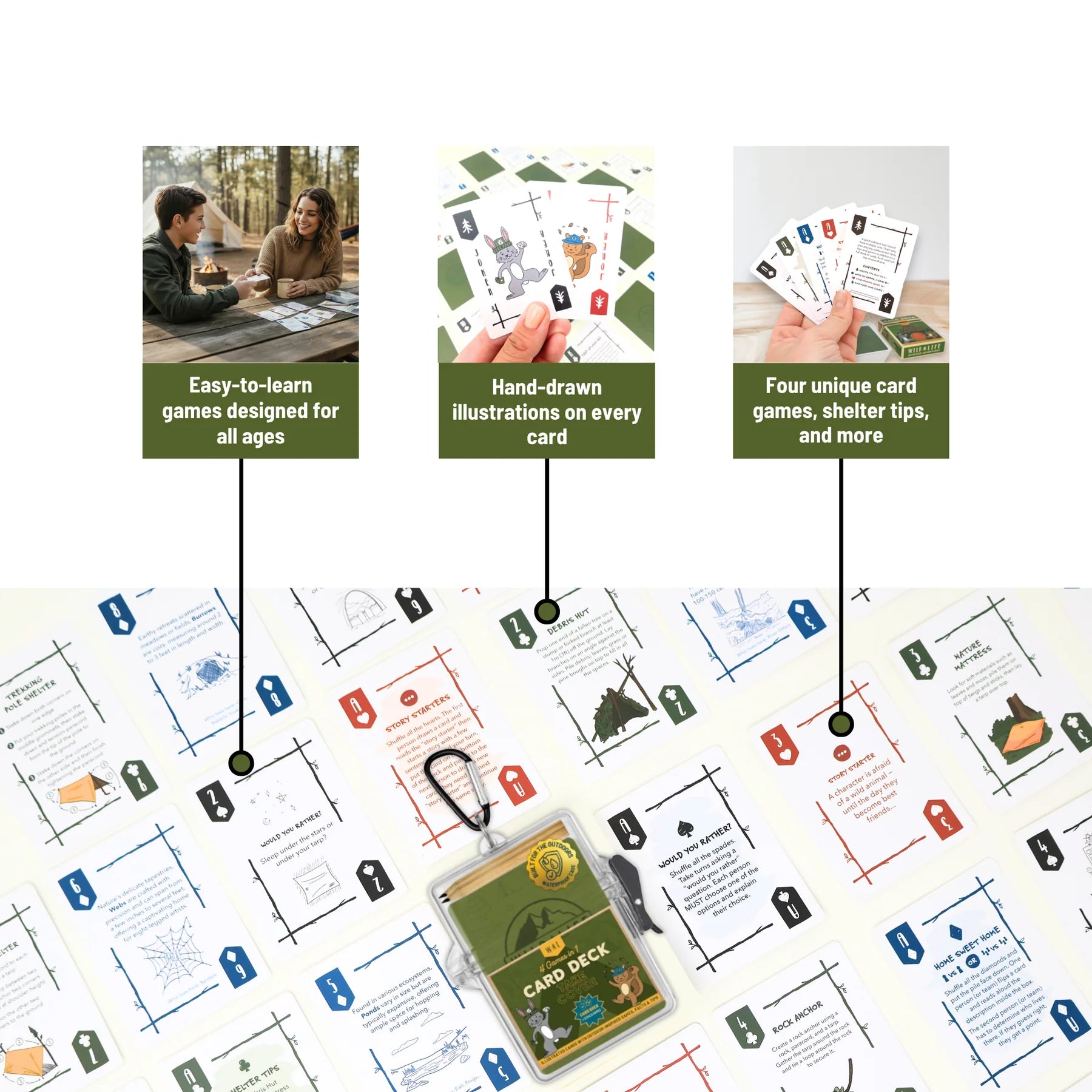 Take Cover 4 In 1 Card Deck | Wild Life Adventures