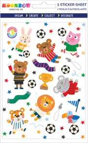 World Cup Soccer Animals Hologram Sticker Sheet | MoonBow
