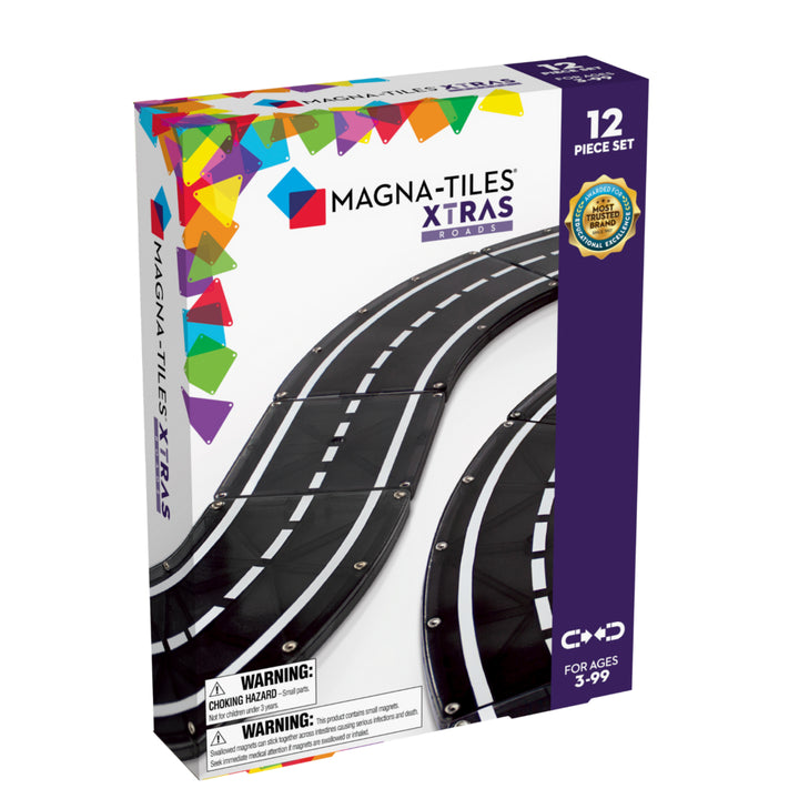 XTRAS Roads 12-Piece Set | Magna-Tiles